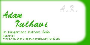 adam kulhavi business card